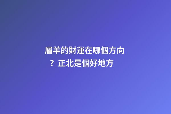 屬羊的財運在哪個方向？正北是個好地方